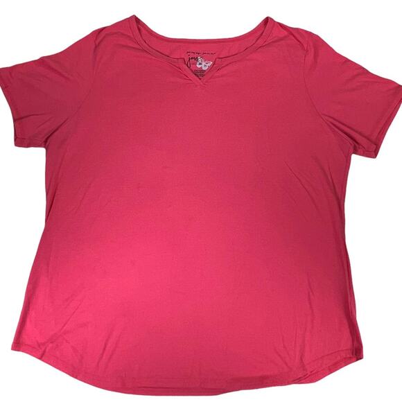 Just My Size Short Sleeve V-Neck Tee Shirt in Salmon Size 3X (22-24W) - Picture 1 of 12